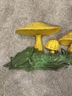 Vtg 70 s Mushroom   Frog Wall Art Hanging Retro Plastic Decor Dart Ind   7163