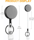 2 Pack Heavy Duty Retractable Badge Reel  Metal Id Holder  Belt Clip  27 5  Cord