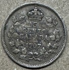 Canada - 1907 - 5 Cents -  9250 Sterling Silver Canadian Coin - King Edward Vii