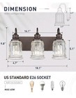 3 Light Bathroom Vanity Light - Hwh Bathroom Lights Over Mirror 3-light Orb