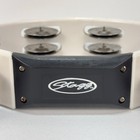 Stagg Double Row Cutaway Tambourine 16 Jingles White Hand Percussion