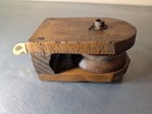 Antique Wood Block   Tackle Pulley Rustic Farmhouse Industrial Decor