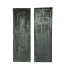 2- Vintage Oriental Geisha Asian 12 x36  Wall Panels Blk Lacquer Mother Of Pearl