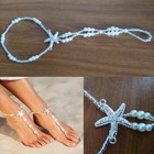 Crystal Starfish Anklet Elastic Ankle Bracelet Barefoot Beach Footchain Jewelry