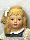 Vintage Dollhouse Miniature Little Blonde Girl Sitting Resin Figurine 1 12