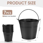 Obtanim 7 Pack Black Metal Buckets With Handle Galvanized Ice Pails For Plants 