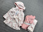 Carters Baby Girl Size 0-9 Months Hooded Bath Robe   Towel Set Pink Sheep