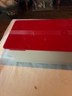 Thermos Large Sandwich Bread Snack Box Beige Side Red Lid Bread Box Vintage 13 