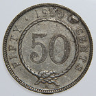 1900 Sarawak 50 Cents 50c Plugged Rare  -3548-