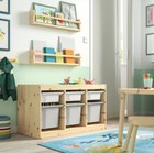 Ikea Trofast Storage Combination With Boxes  Light White Stained Pine White gray