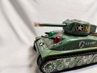 Vintage And Rare 1960s Taiyo Tin Toy Car M4 Sherman Combat Tank Clean And Works 