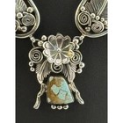 Navajo Sterling Silver Turquoise Necklace By Loretta Delgarito