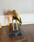 Vintage Antique Mid Century Brass Horse On Marble Base