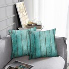 Decorative Throw Pillow Cover Square Size 20x20 Inches Turquoise Wood Teal Ba   