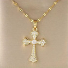 18k Gold Plated Cross Pendant Necklace For Women  Cross Necklace Jewelry Gift
