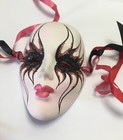Mardi Gras Mask Ceramic Vintage Signed  89 1989 Nola Face Wall Gift New Orleans