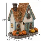 Hobby Lobby Cozy Fall Cottage Light Up House Pumpkins Blue Trim 7 5in Tall