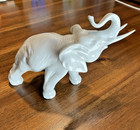 Royal Dux Elephant Figurine Porcelain White Glaze Czech 10    - Free  Shipping