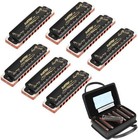 Easttop Harmonica Set Of 7 10holes Harp Mouth Organ Blues Diatonic Harmonica Set