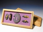 Koshirae Fittings Set Tsuba Menuki Fuchi kashira  Edo Original Tsuba Antique