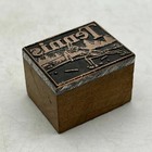 Vintage Printing Letterpress Printers Block Cut Tennis Scene Logo Player Swing