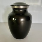 Pet Urn Metal 6  Tall Paw Prints Charcoal Grey Keepsakes Cremation Ashes Nwot