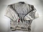 Mens Stay Tuned Gray Diamond Wash Vintage Denim Jacket Large Old New