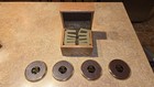 Rare Harrah s Marina Vintage Casino Leather Coaster Set W  Wooden Box