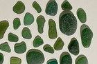 Lovely Ne England Green Sea Glass Lot  Genuine Surf Tumbled  35 Pieces    95