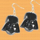 Huge Funky Darth Vader Earrings Star Wars Sci-fi Villain Force Costume Jewelry