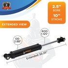 2 5x10 Hydraulic Cylinder 2 5  Bore 10  Stroke Tie-rod Cylinder Sae 8