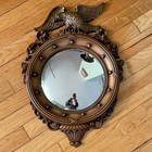 21  Convex Mirror  Syroco Wood Federal Eagle Wall Mirror Mid Century Vintage