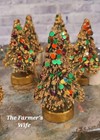 Rare Vintage Holt Howard Bottle Brush Christmas Tree Placecard Holders Set Of 8