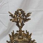 Antique Glass Perfume Bottle Cherub Ormolu Matson Gilded Gold Metal Vanity