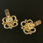 Bluette Made In France Vintage Shoe Clips Gold Tone W  Silver Ball Accents