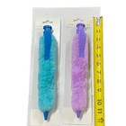 Jumbo Furry Pen Set Blue Purple Black Ink Ballpoint Pens New