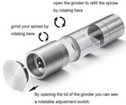 1pcs Premium Stainless Steel Salt And Pepper Spice Grinder Two-in-onerefillable