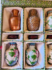 Vintage Chinese Floral Cloisonne Vase Set 8 Manufacturing Process Stages Stands