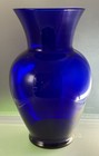 Vintage Cobalt Blue Large Flower Vase     10 3 4  Tall  6  At Its Widest 5  At Top