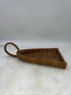 Vtg Wicker Basket Tray Bell Shaped Wall Hanging Woven