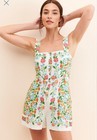  Farm Rio Romper S Button Front Floral Pattern 