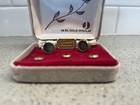 Krementz 14kt Gold Overlay And Mop  Vintage Tux Cufflinks   Shirt Studs Set