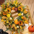 Fall Wreath 24 Inch Fall Wreaths For Front Door Outside With Sunflowers pumpkins