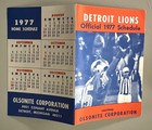 1977 Detroit Lions National Football League Schedule  Charlie Sanders Final Year