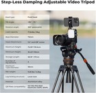K f Concept 75  Video Tripod Heavy Duty Fluid Head Fr Canon Nikon Sony Camcorder