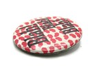Vintage Blah Blah Blah Pinback Button Red Lips Kisses Pattern Funny Slogan Badge