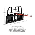 Titan Attachments Pro Series 60  Extra Wide Hay Frame With 39  C2 Hay Spear