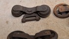 6 Vintage Barn Door Slide Pulley Wheel Roller Hanger Collectible Hardware Lot