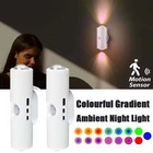4 Pack Motion Sensor Led Night Light Rechargeable Magnetic Wall Lamp Rgb Color
