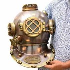 Us Navy Mark V Antique Diving Divers Brass Steel 18  Full Size Vintage Helmet